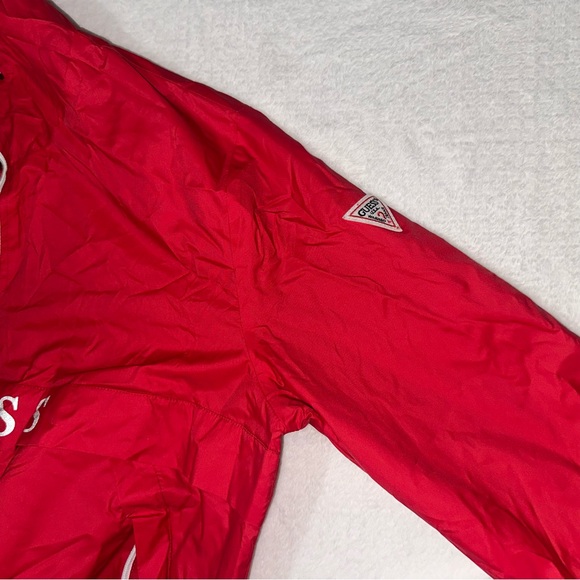 Guess Vibrant Red Hooded Windbreaker Jacket - Picture 5 of 5